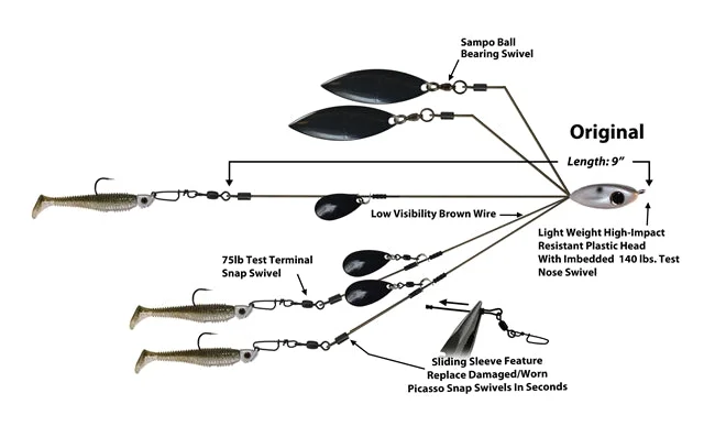 Fishing reel lightweight strength-Picasso Lures BFL Smackdown 5 Blade