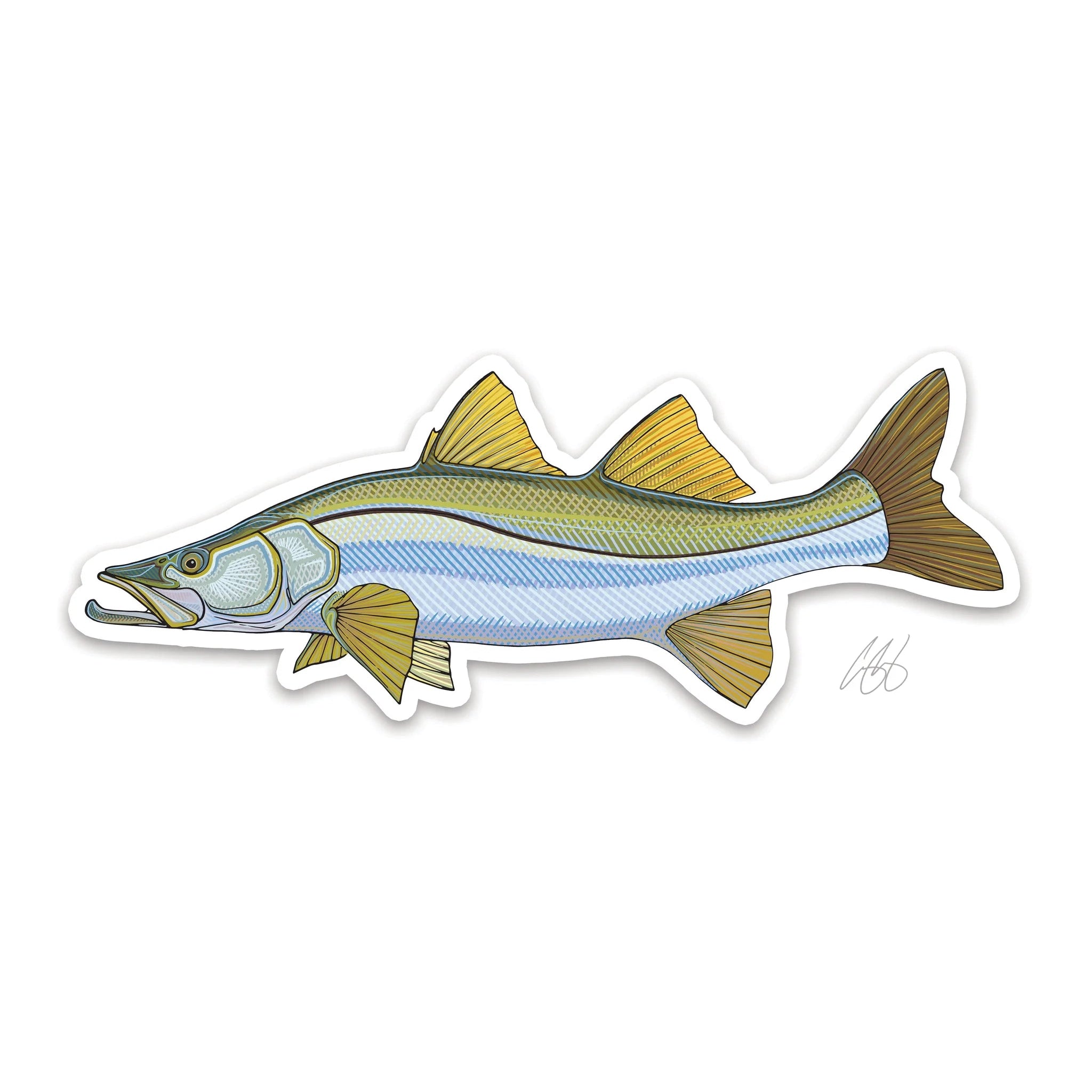 Fishing rod lightweight case-Underwood Snook Sticker