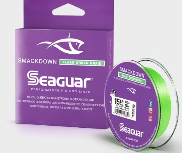 Fishing net quick release-Seaguar SmackDown Flash Green Braid