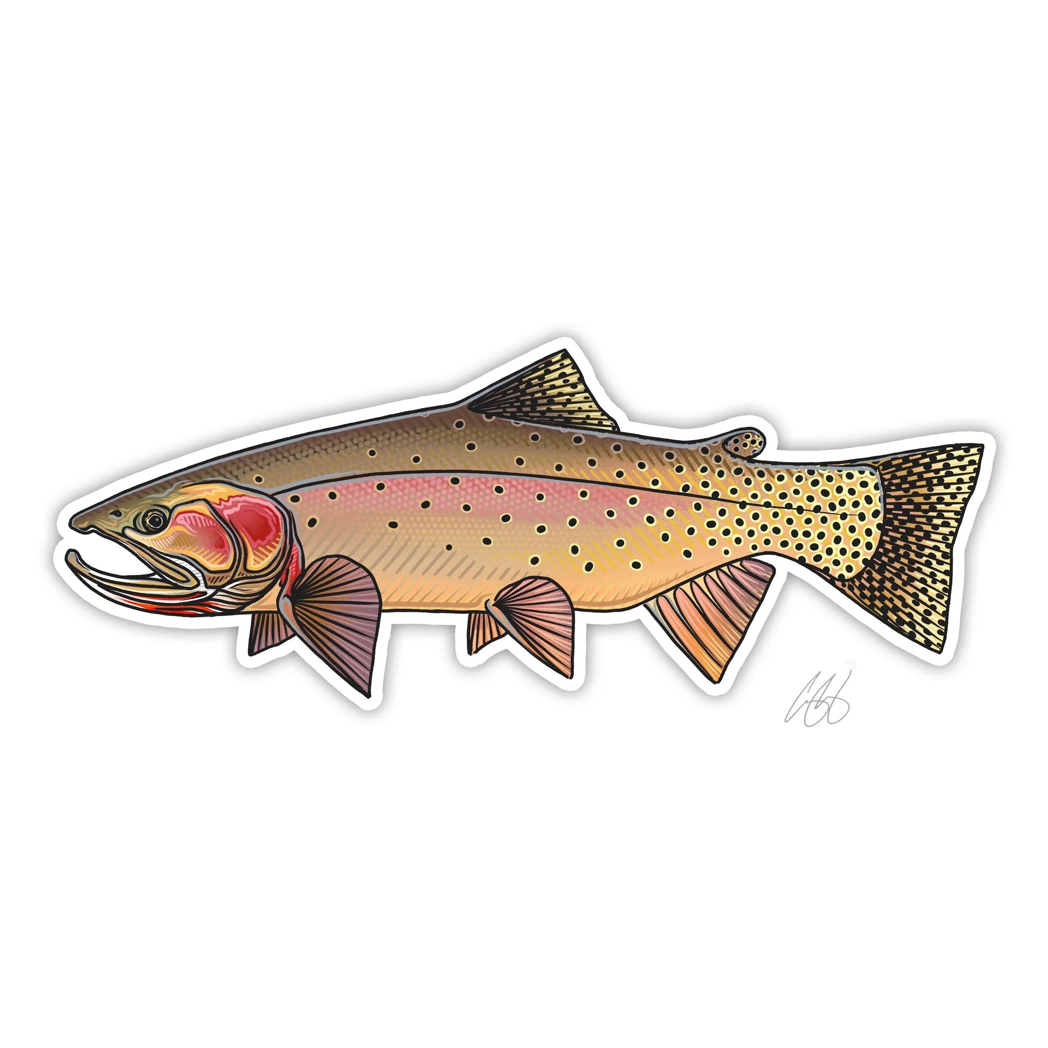 Fishing bait mixing pouch-Underwood Yellowstone Cutthroat Sticker