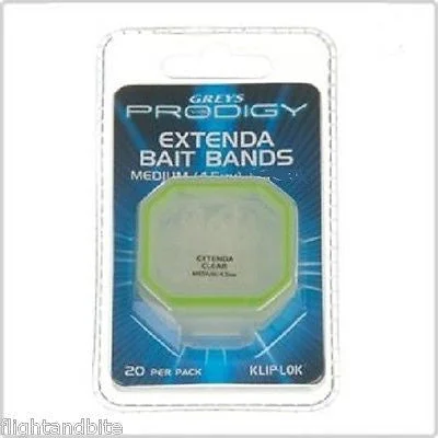 Fishing bait drying pouch-GREYS PRODIGY EXTENDA BAIT BANDS - CLEAR / BROWN SMALL MEDIUM LARGE - KLIP LOK