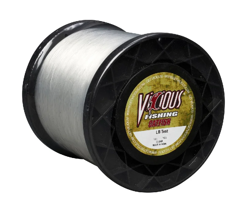 Fishing line spool stability-Vicious Catfish Clear Mono - 1LB Spool