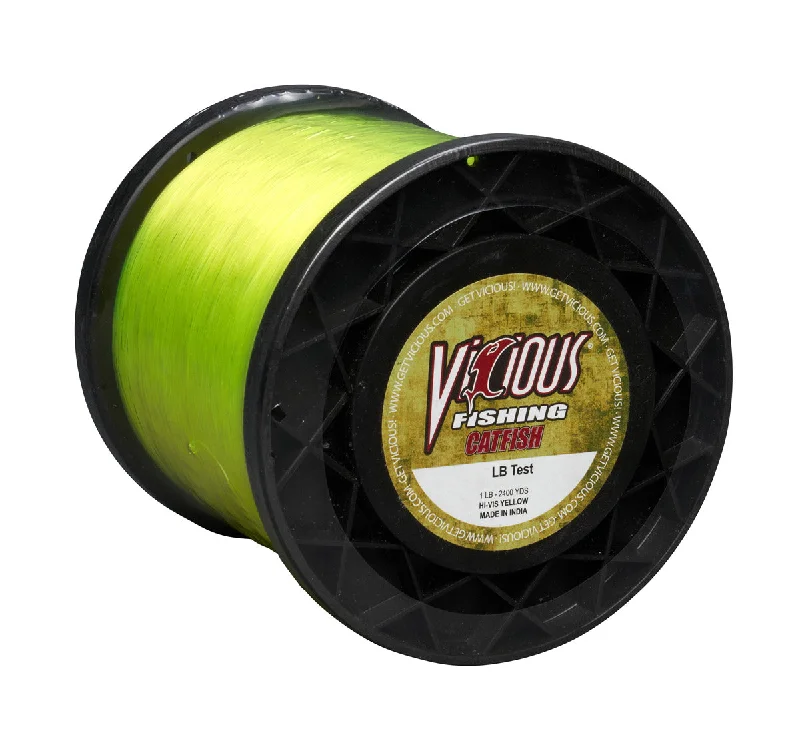 Fishing rod ice pouch-Vicious Catfish Hi-Vis Yellow Mono - 1LB Spool