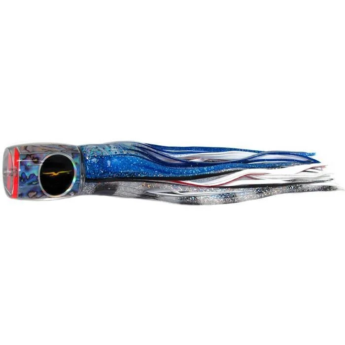 Fishing line knot reach-Black Bart Marlin Candy Medium Heavy Tackle Lure - Blue/White