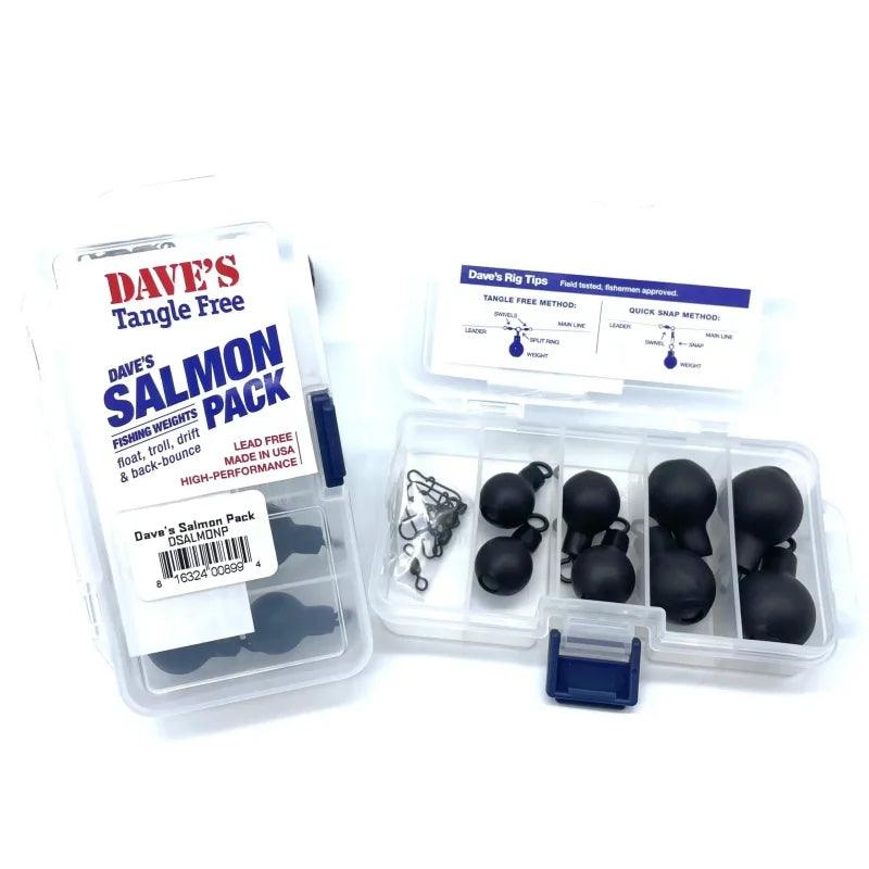 Fishing line high reach-Dave’s Tangle Free Salmon Pack | 12 Piece Steel Round Fishing Weights