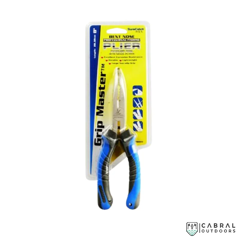 Fishing line cast balance-Surecatch Grip Master Bent Nose Professional Fishing Plier | 8"