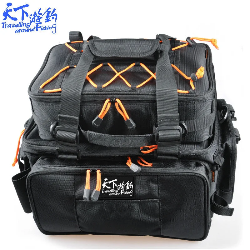 Fishing tackle multi-strap-Fishing Bag Multifunctional 48*29*22cm Large Capacity Waist Bags Lure Backpack for Tactical Camping