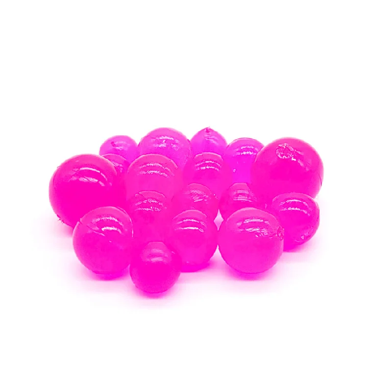 Fishing line smooth control-BnR Tackle Soft Beads, 18mm, Cerise, Neutral Buoyancy, 8/pack