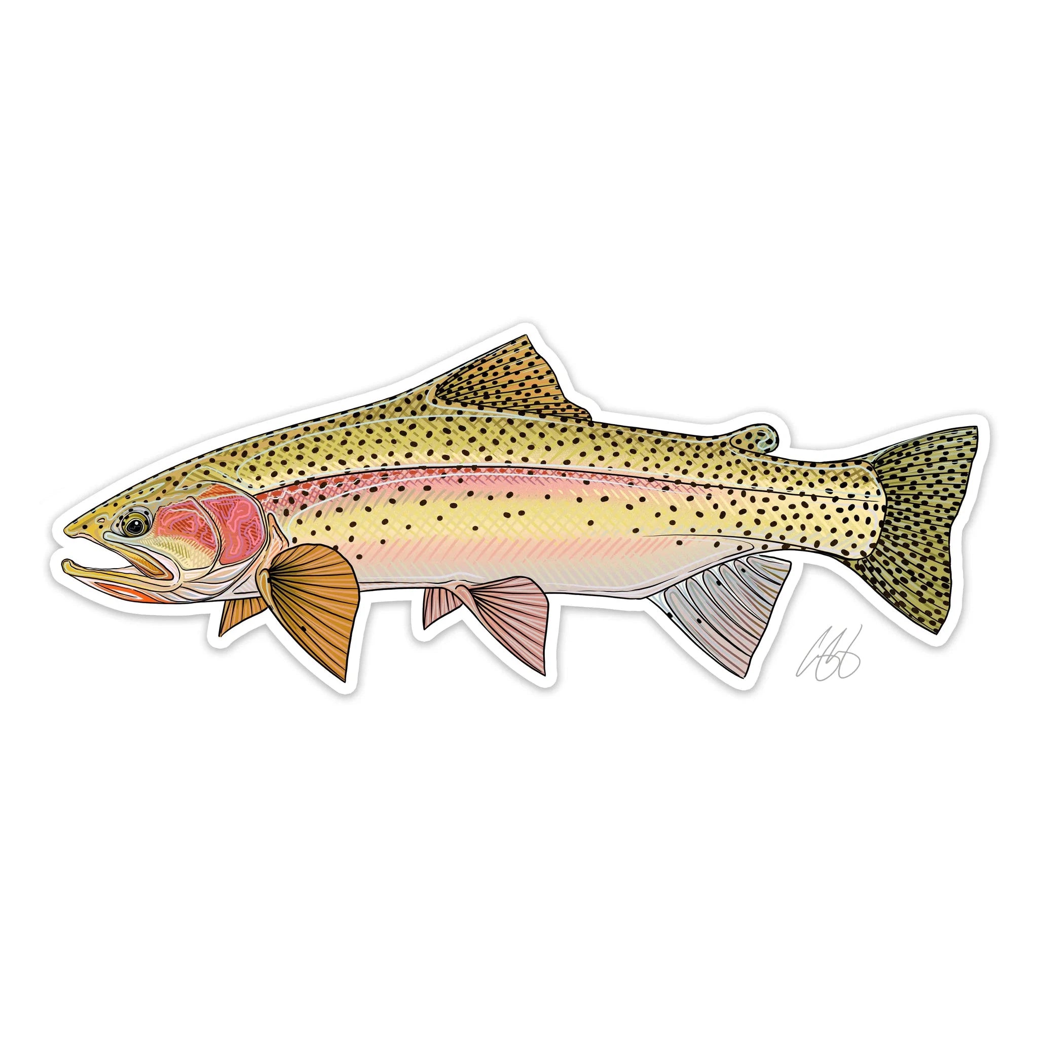 Fly fishing reel lightweight-Underwood Cutbow Sticker