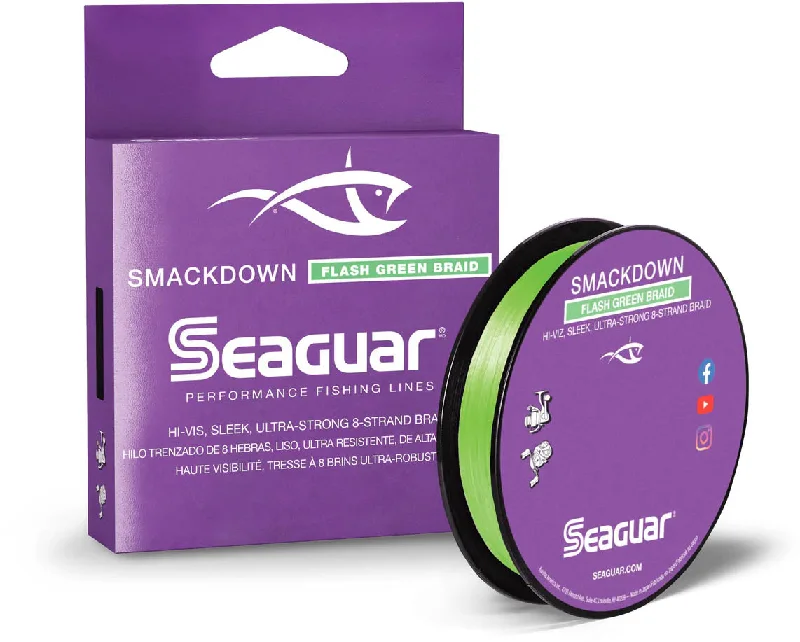 Fishing line spool support-Seaguar Smackdown Braid 300 Yards Flash Green