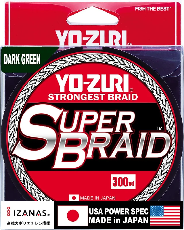 Fishing tackle travel case-Yo-Zuri SuperBraid Dark Green - 300 Yard Spool