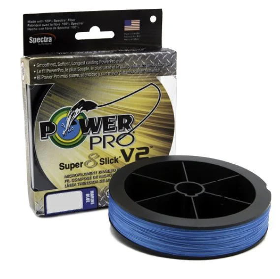 Fishing line knot support-Power Pro Super8Slick V2 Blue Braided Line