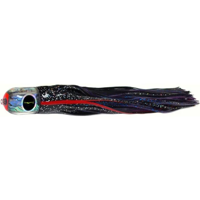 Fishing net quick release-Black Bart Punisher Medium Heavy Tackle Lure - Black Red/Purple Fleck