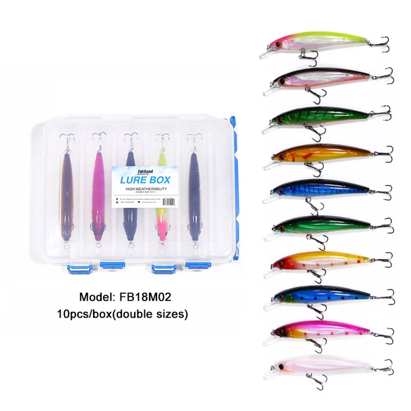 Fishing line knot reach-10pcs 11cm/13.5g Minnow Fishing Lures 10 Colors Even Mixed with Lure Box