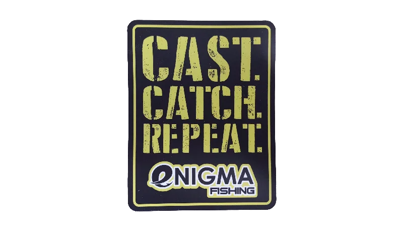 Fishing tackle travel case-Enigma Cast.Catch.Repeat. Decal