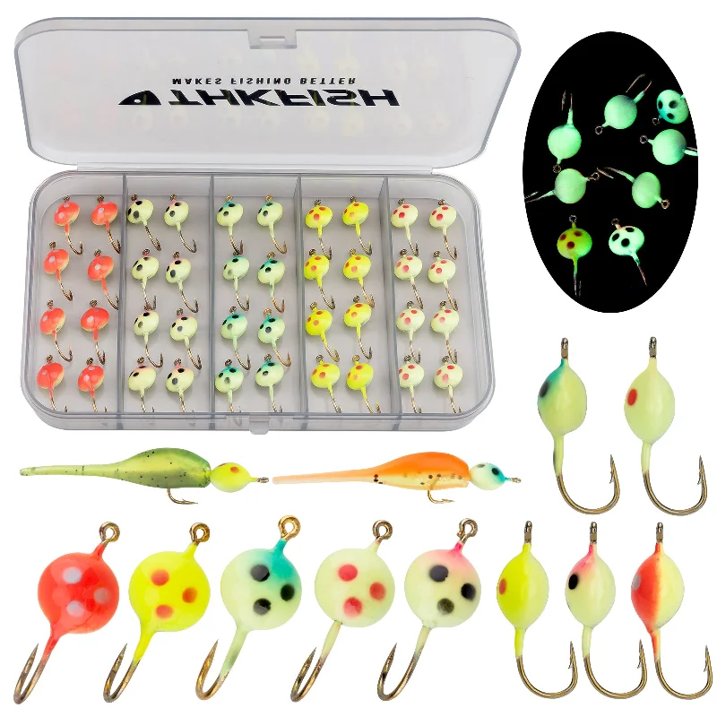 Fishing reel high stability-THKFISH Ice Fishing Jigs Lures Small Fishing Tackle Kit - 40pcs