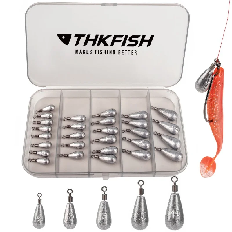 Fishing reel fast hold-THKFISH 28pcs Drop Shot Fishing Weights Sinkers