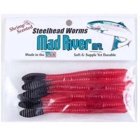 Fishing hook quick steady-Mad River Steelhead Worms - 3" - Nightmare