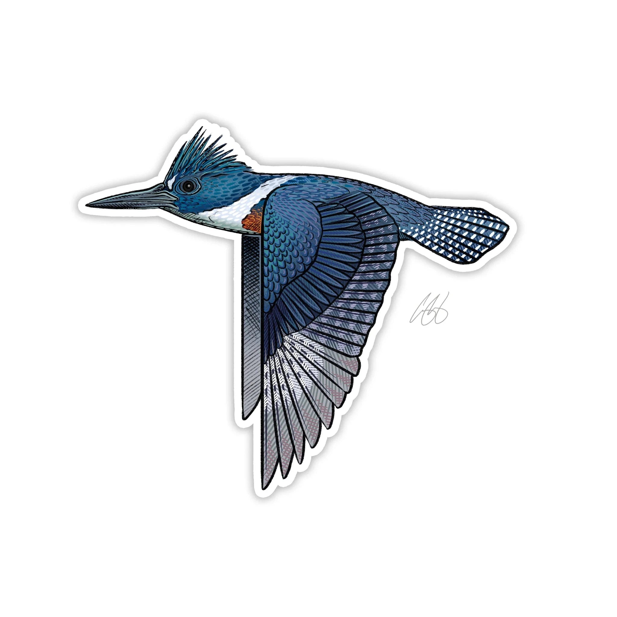 Fishing tackle stackable case-Underwood Kingfisher Sticker