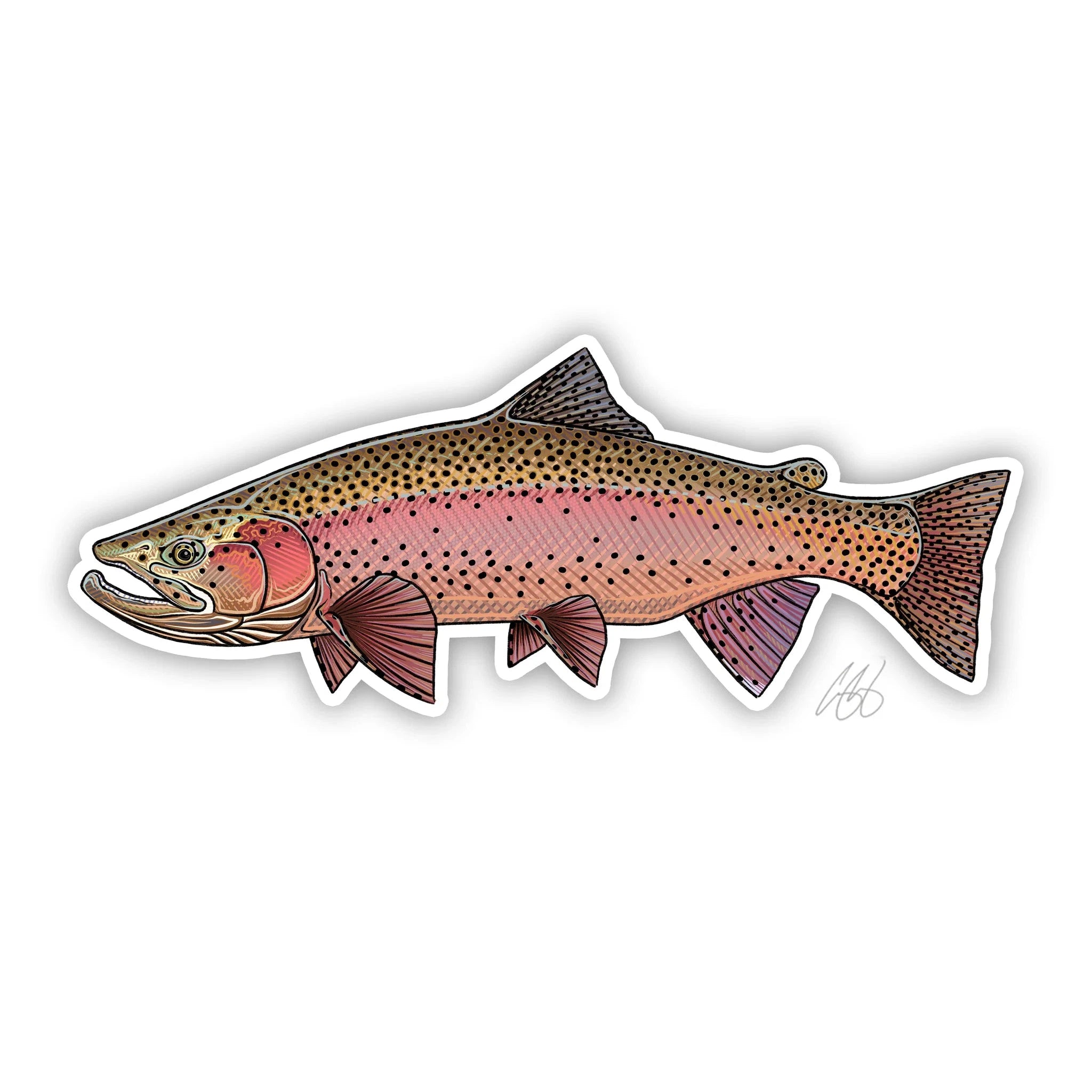 Fishing tackle rigid case-Underwood Spring Rainbow Sticker