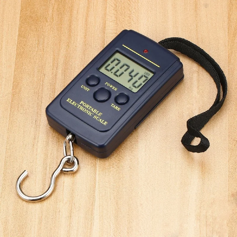 Fishing rod heavy pouch-Load 40Kg LCD Mini Protable Pocket Digital Weighting Fishing Scale Electronic Hanging Multi Used Balance Fish Scale Weight Auto