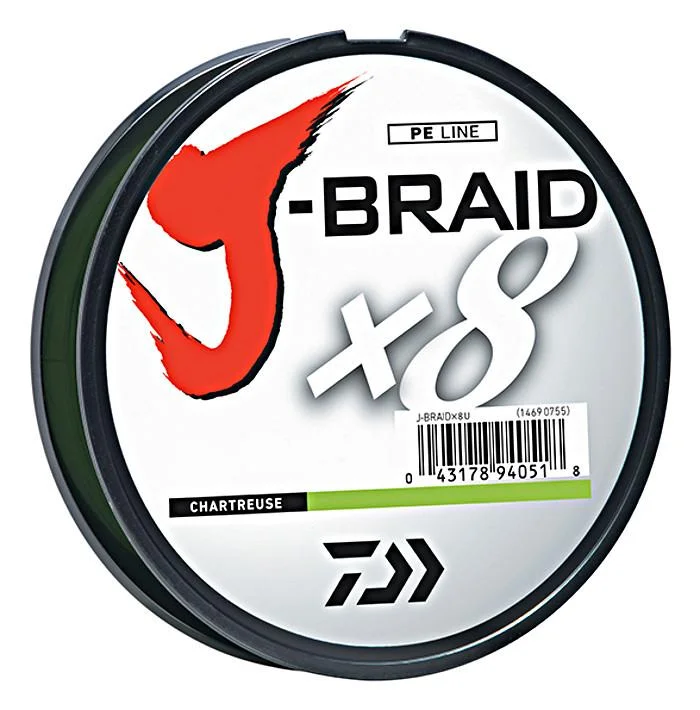 Fishing line cast balance-Daiwa J-Braid X8 Braided Line 330 Yards Chartreuse