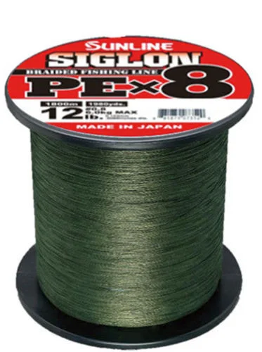 Fishing reel fast control-Sunline Siglon PEx8 Dark Green Braid - 1980 Yard Spools