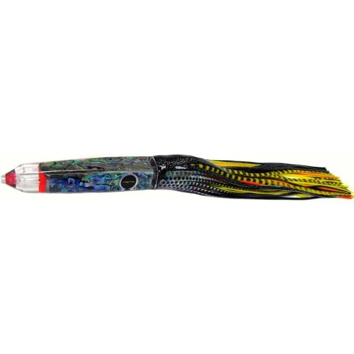 Fishing line durable stability-Black Bart Wahoo Candy Medium Heavy Tackle Lure - Black Dot/Yellow Tiger