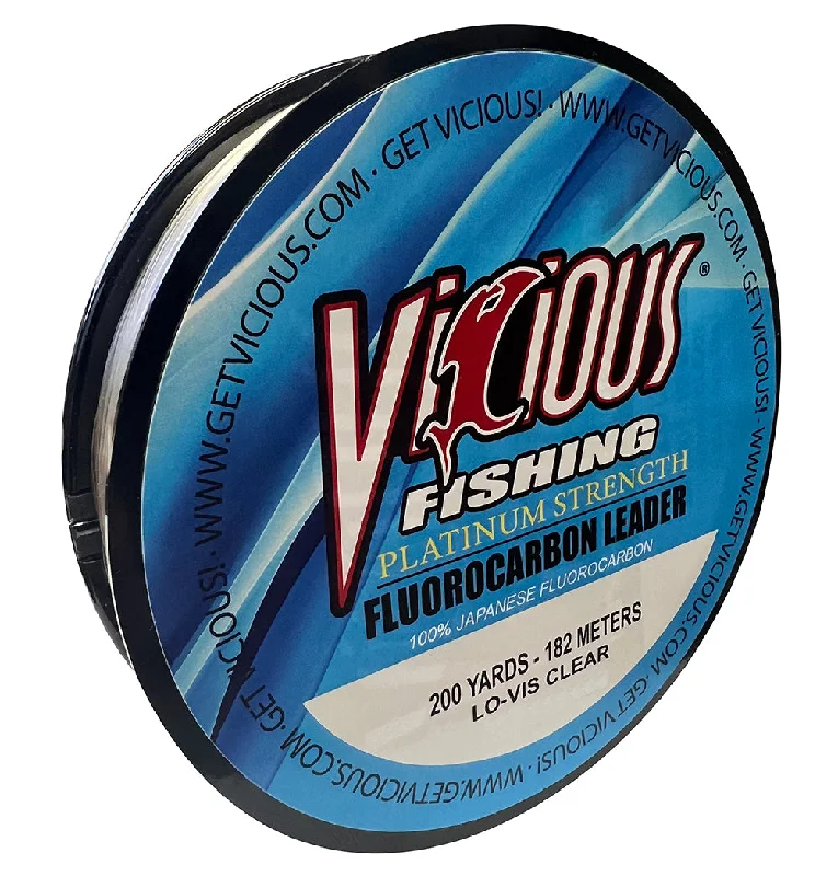 Fishing line durable balance-Vicious Platinum Strength 100% Fluorocarbon Leader - 200 Yards