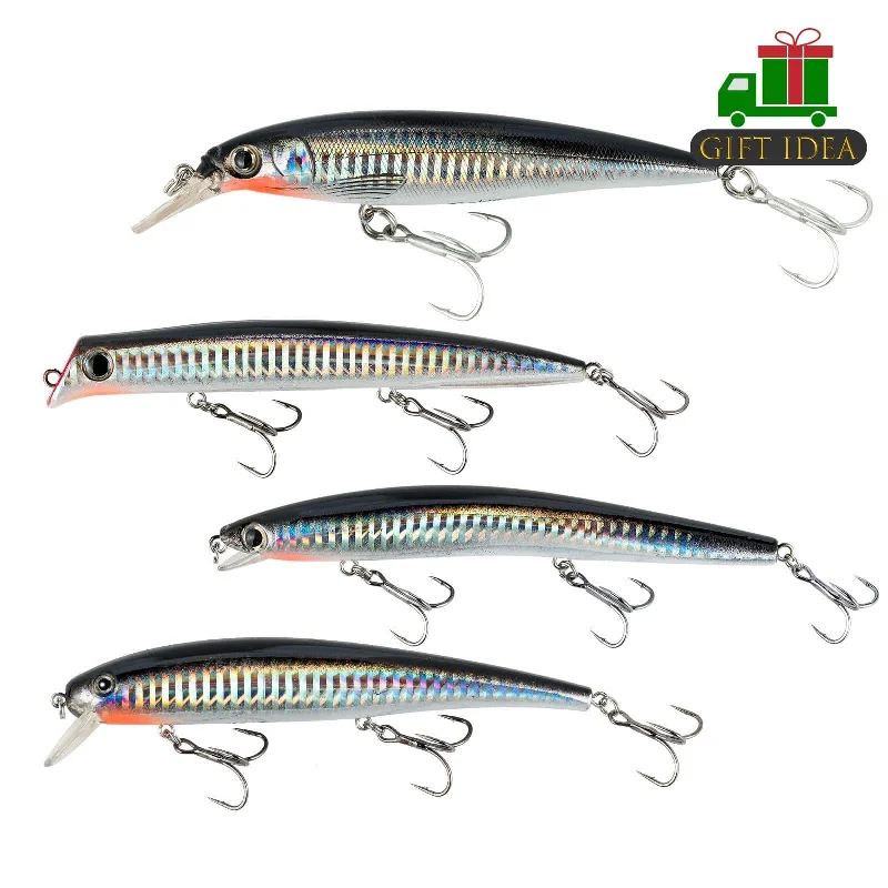 Fishing hook fine strength-Dr.Fish 4pcs Minnow Lures Kit