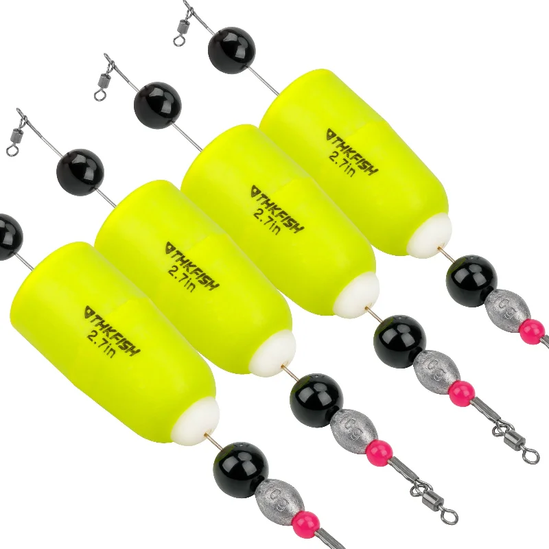 Fishing hook rust hold-THKFISH 4PCS 2.7in Weighted Fishing Bobbers Popping Floats Rig