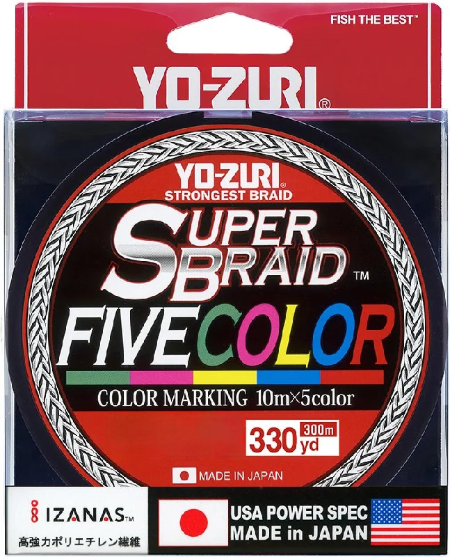 Fishing rod travel pouch-Yo-Zuri Super Braid Five Color - 330 Yard Spool