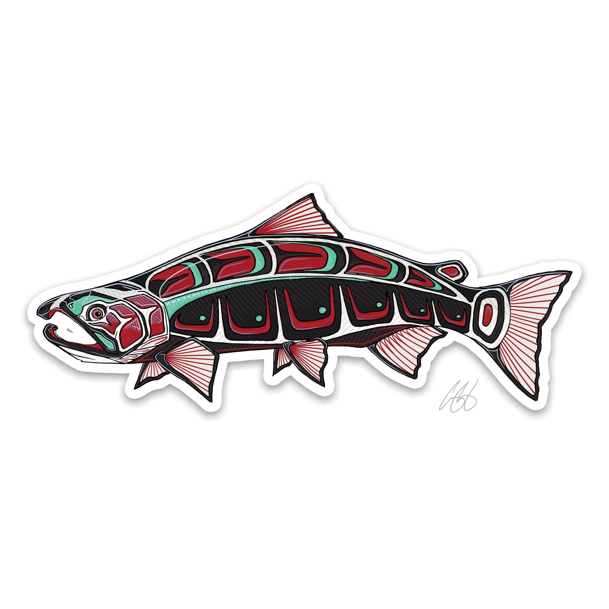 Fishing reel fast cast-Underwood Native Coho Sticker