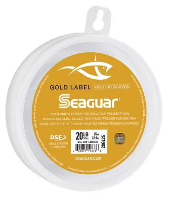 Fishing rod soft shell-Seaguar Gold Label Fluorocarbon Leader - 8lb - 25yds