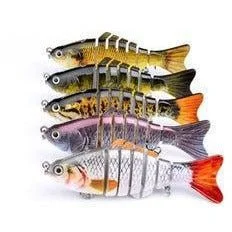 Fishing rod sturdy pouch-FAS Segmented Jointed Swimbaits 4" 3/5 Oz Multi Color Qty 5 in plastic box