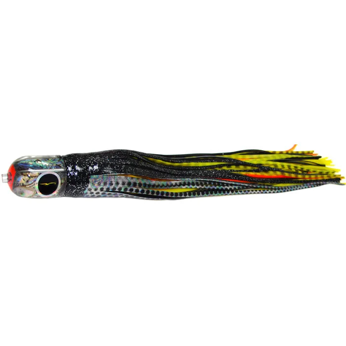 Fishing chair padded-Black Bart Punisher Medium Heavy Tackle Lure - Black Dot/Yellow Tiger