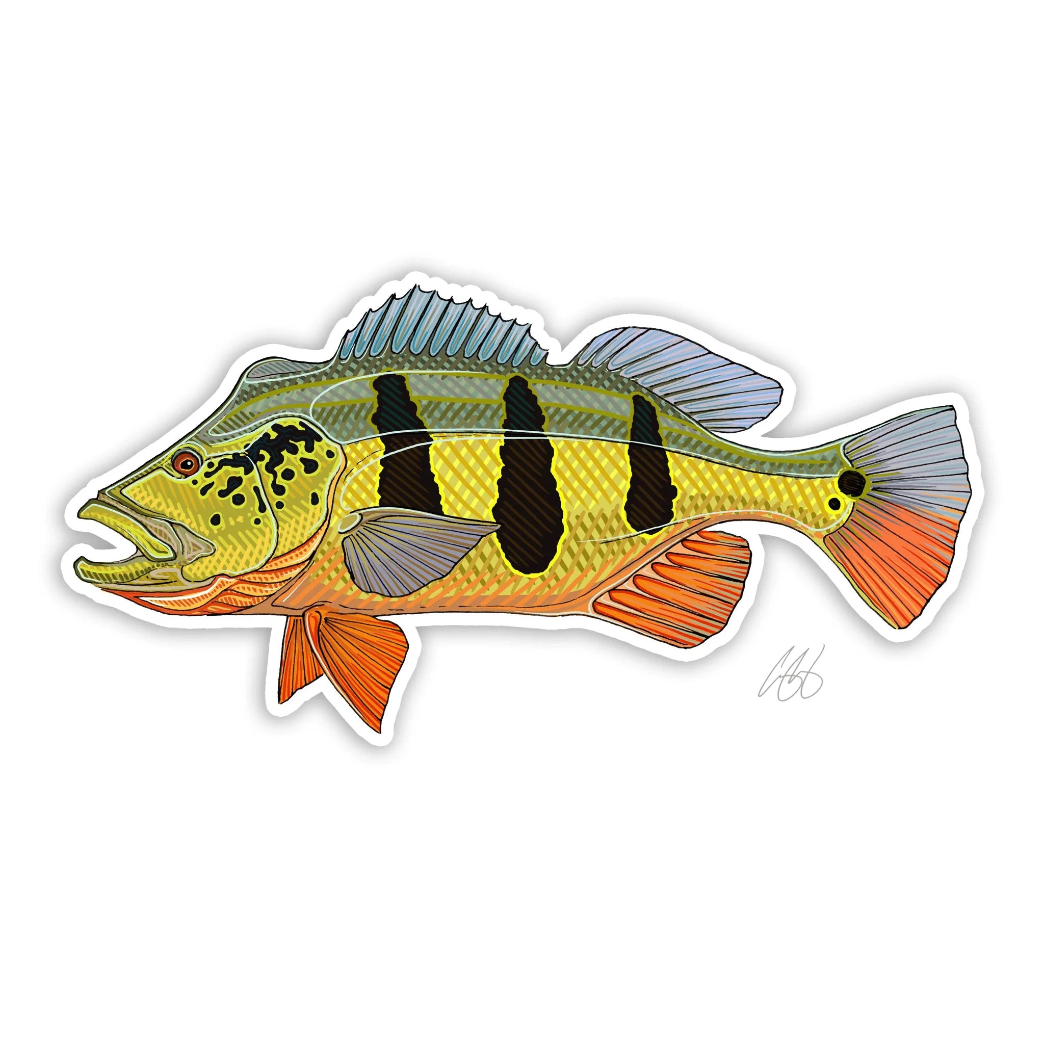 Fishing rod ice pouch-Underwood Peacock Bass Sticker