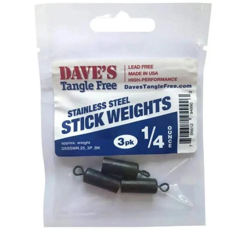 Fishing rod pier pouch-Dave's Tangle Free Steel Stick Fishing Weights | Grab-n-Go Packs