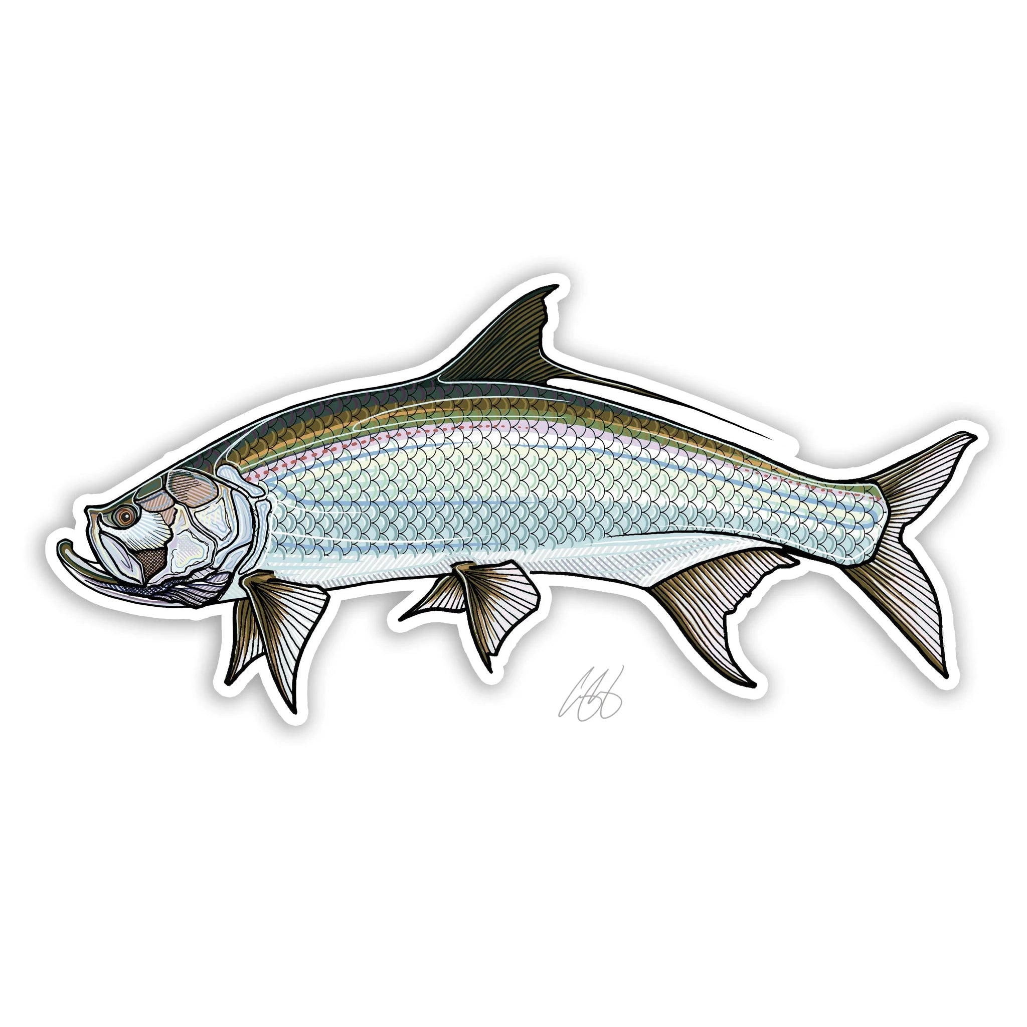 Fishing hook bait grip-Underwood Tarpon Sticker