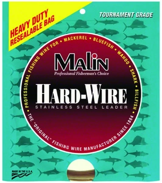 Fishing reel lightweight hold-Malin L10-42 Hard-Wire Stainless Leader Wire 131lb Brite .024 Dia - L10-42