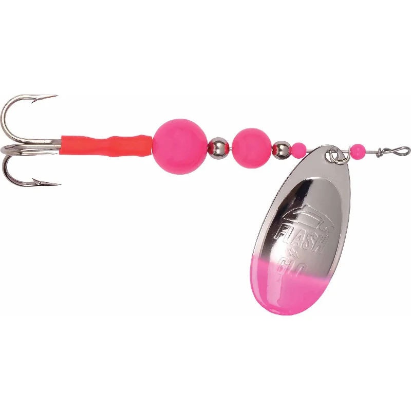 Fishing reel high stability-Yakima Bait Flash Glo Casting Spinner, 1/4 Oz, Nickel Pink