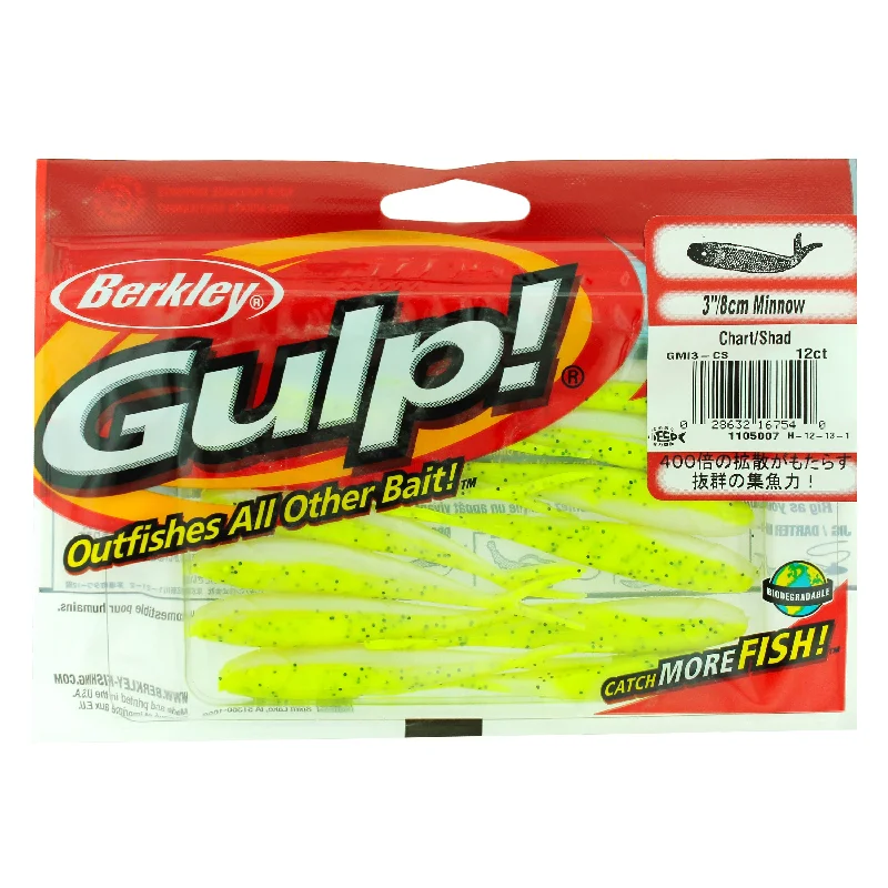 Fishing bait scent strength-Berkley Gulp! Minnow Soft Bait, Green