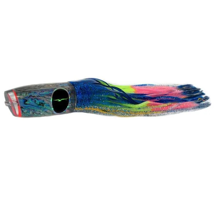 Fishing line cast grip-Black Bart Super Plunger Heavy Tackle Lure - Blue Yellow/Rainbow