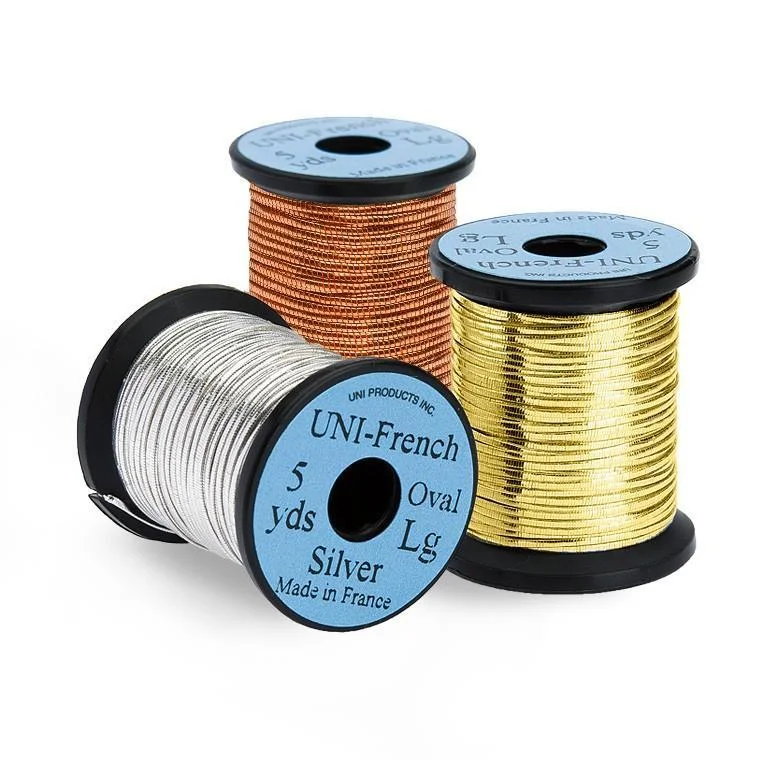 Fishing line smooth strength-UNI French Oval Tinsel - L Gold