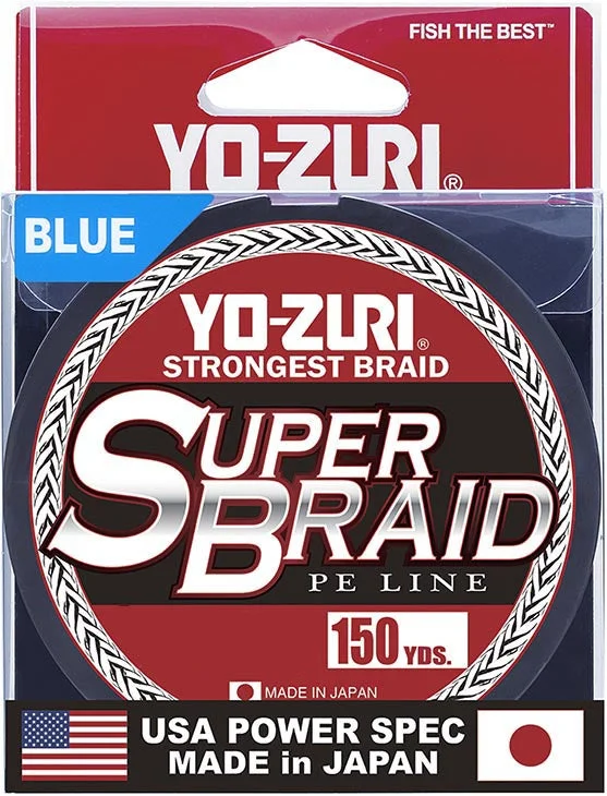 Fishing line cast stability-Yo-Zuri SuperBraid Blue - 150 Yard Spool