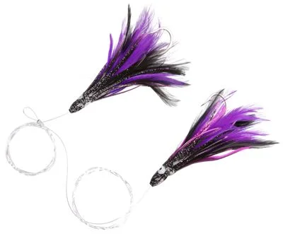 Fishing hook quick balance-Tuna  Mahi Feathers, BlackPurple, 45  45 16 Oz, 100 Lbs