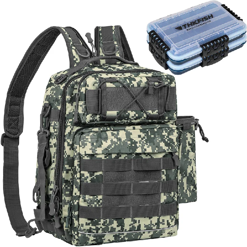 Gray Camo Shoulder Bag + 2 Tackle Boxes