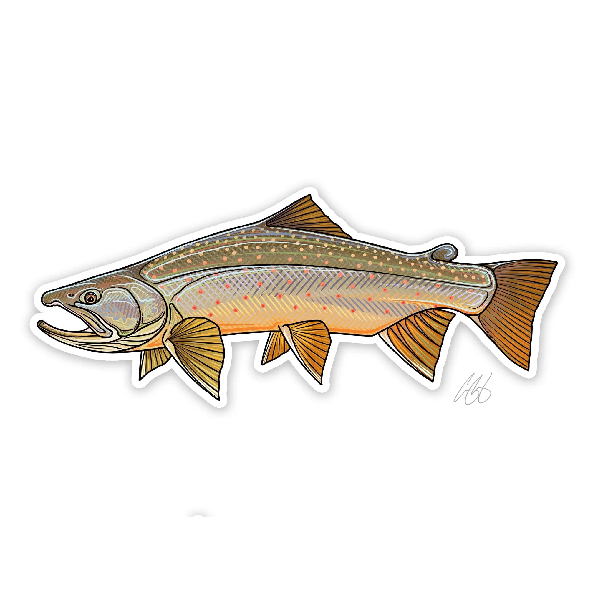 Fishing hook durable firm-Underwood Bull Trout Sticker