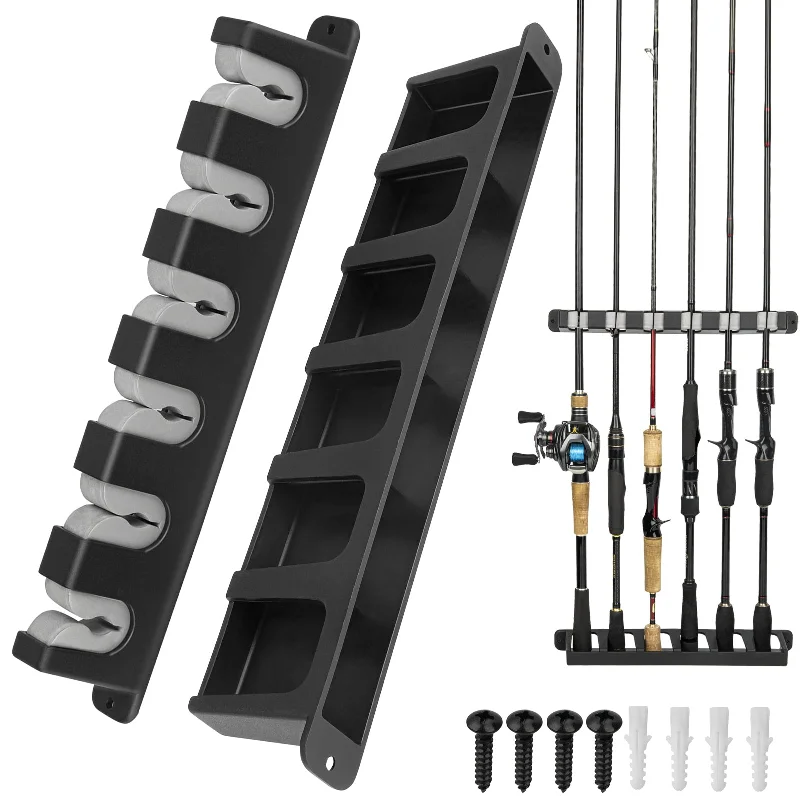 Fishing bait live firm-THKFISH Vertical Fishing Pole Racks for Garage - Store 6 Rods