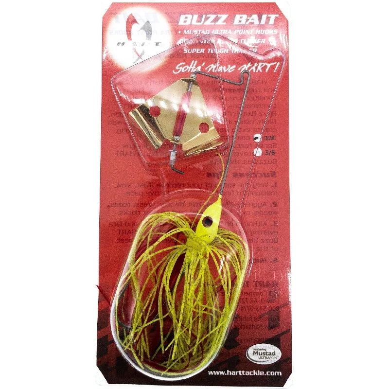 Fishing tackle stackable pouch-Hart Tackle 41-350 1/4  Bleading Hear BuzzBait Gold with Holes Chart